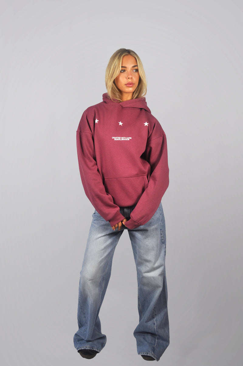 BROKEN STAR BURGUNDY HOODIE