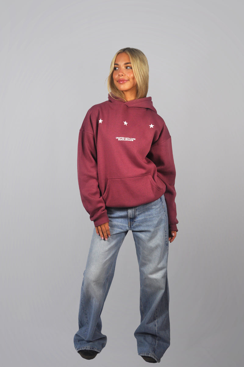 BROKEN STAR BURGUNDY HOODIE