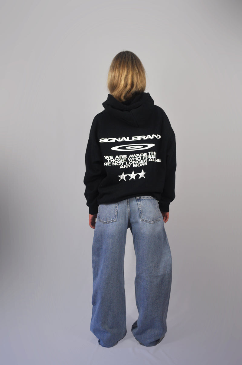 FELT BLACK HOODIE