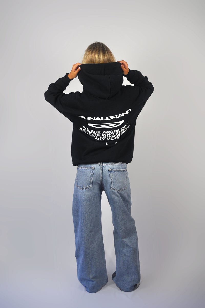 FELT BLACK HOODIE