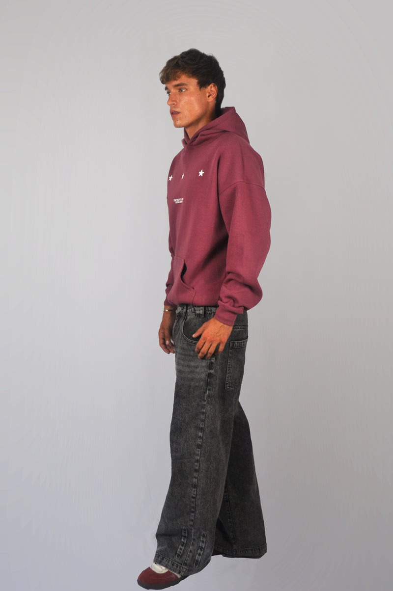 BROKEN STAR BURGUNDY HOODIE