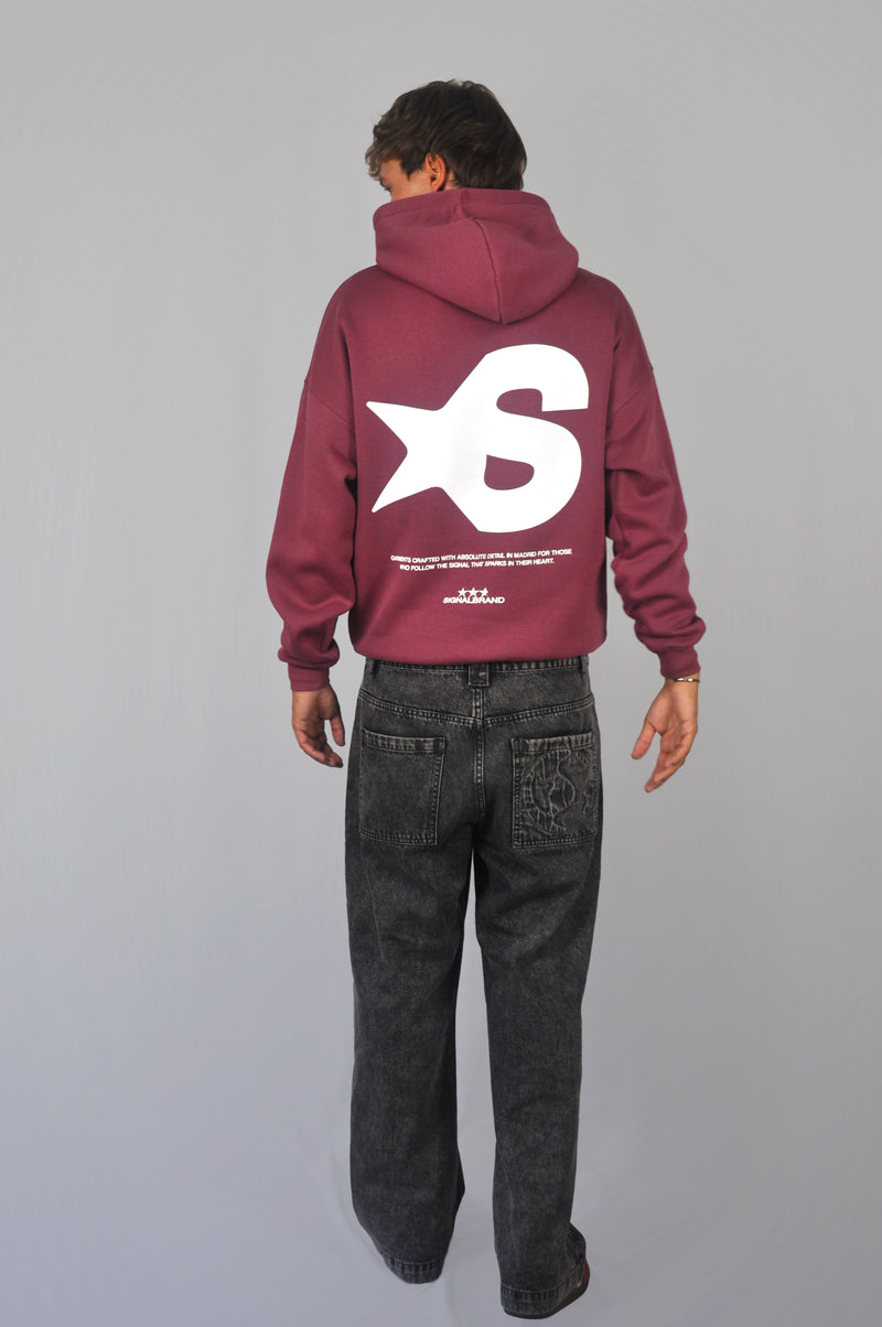 BROKEN STAR BURGUNDY HOODIE