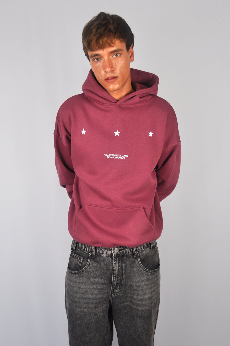 BROKEN STAR BURGUNDY HOODIE