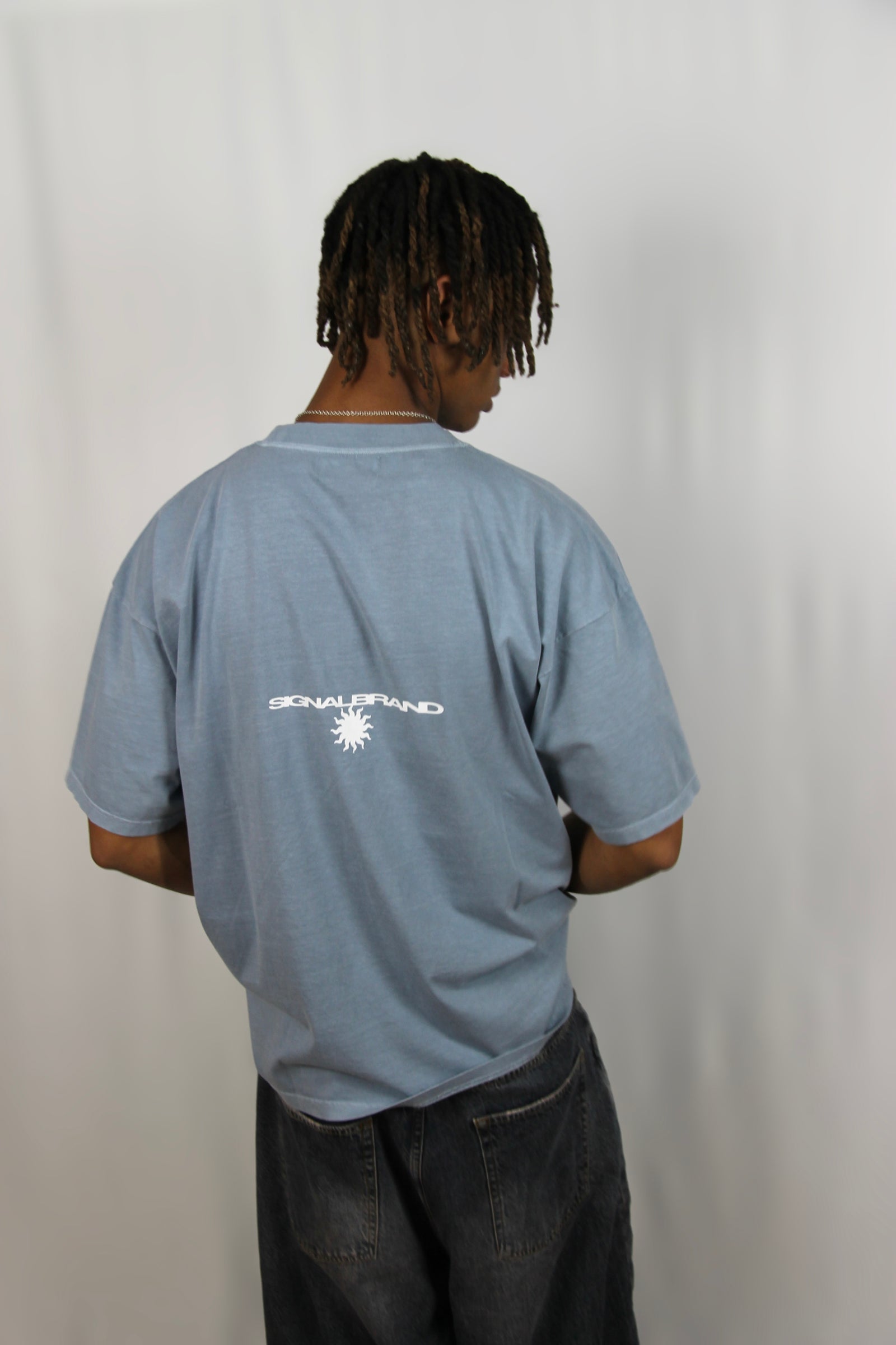 signal blue t shirt