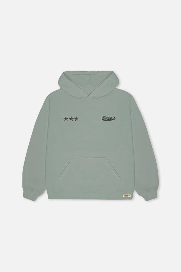 FELT DUSTY GREEN HOODIE