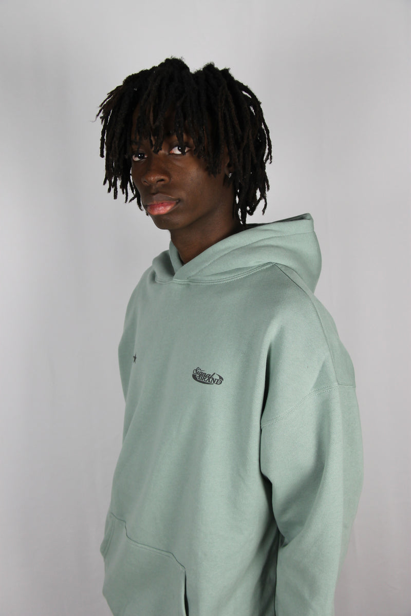 FELT DUSTY GREEN HOODIE