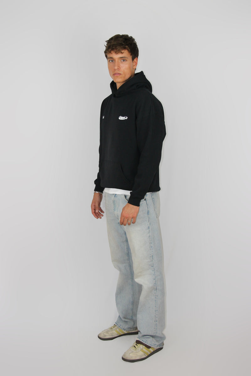 FELT BLACK HOODIE