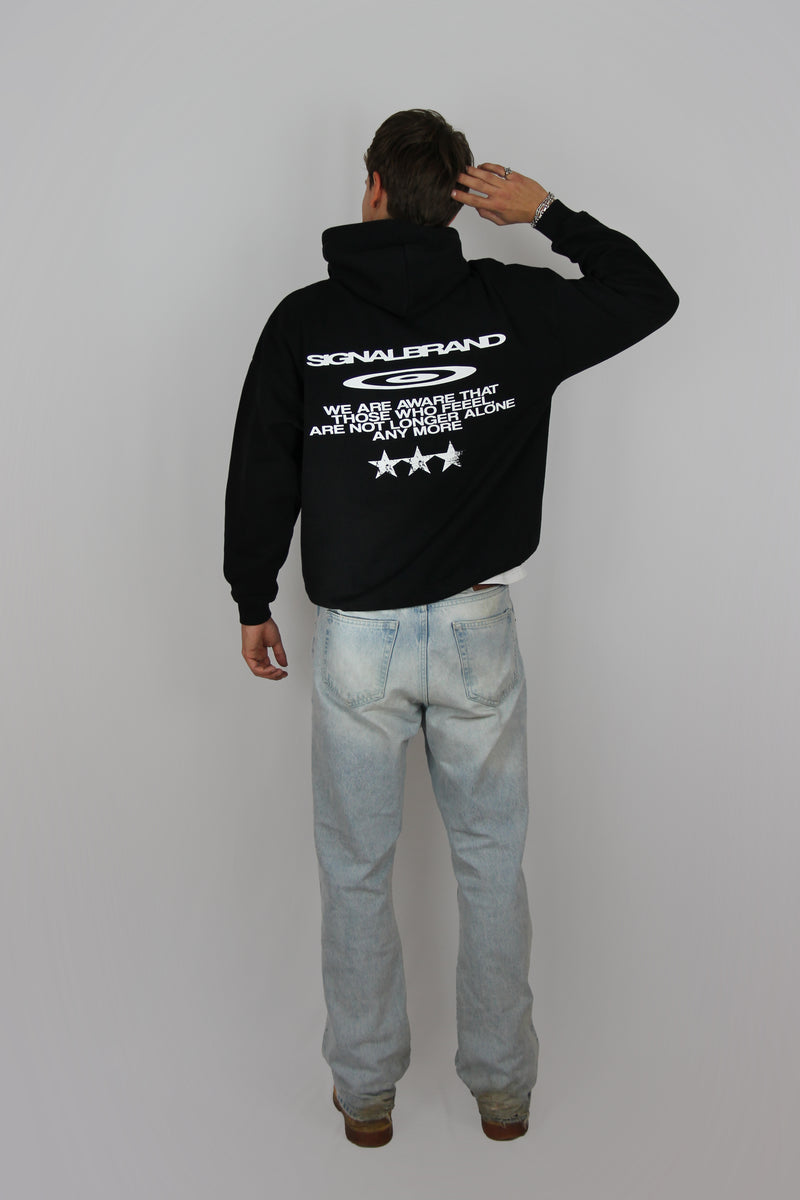 FELT BLACK HOODIE