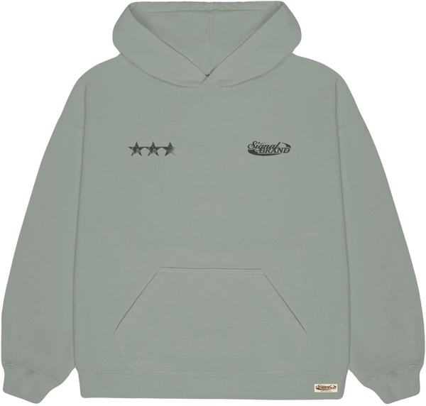 FELT DUSTY GREEN HOODIE