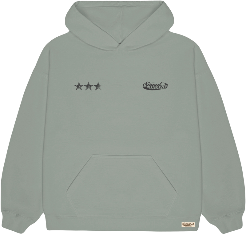 FELT DUSTY GREEN HOODIE