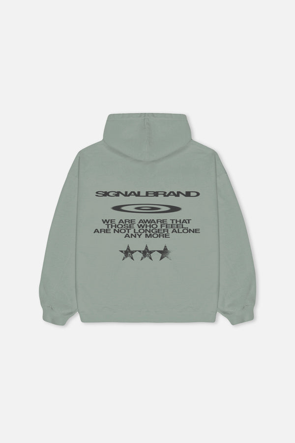 FELT DUSTY GREEN HOODIE