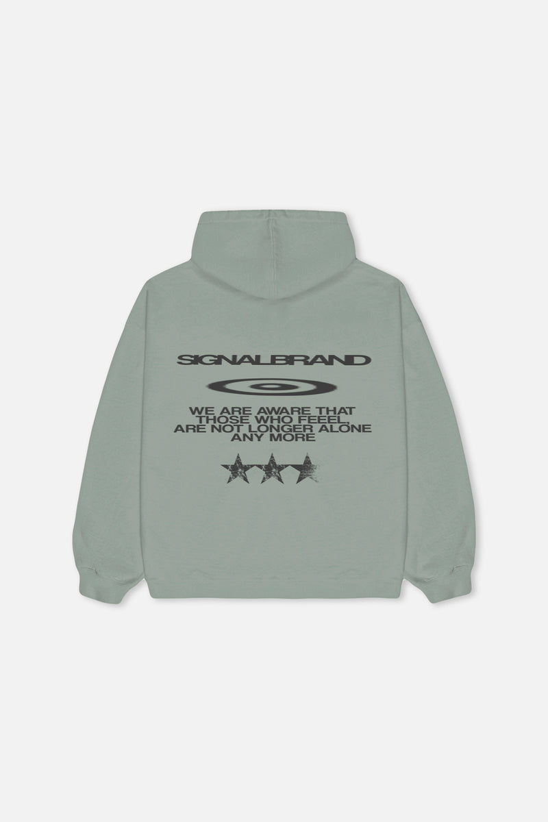 FELT DUSTY GREEN HOODIE